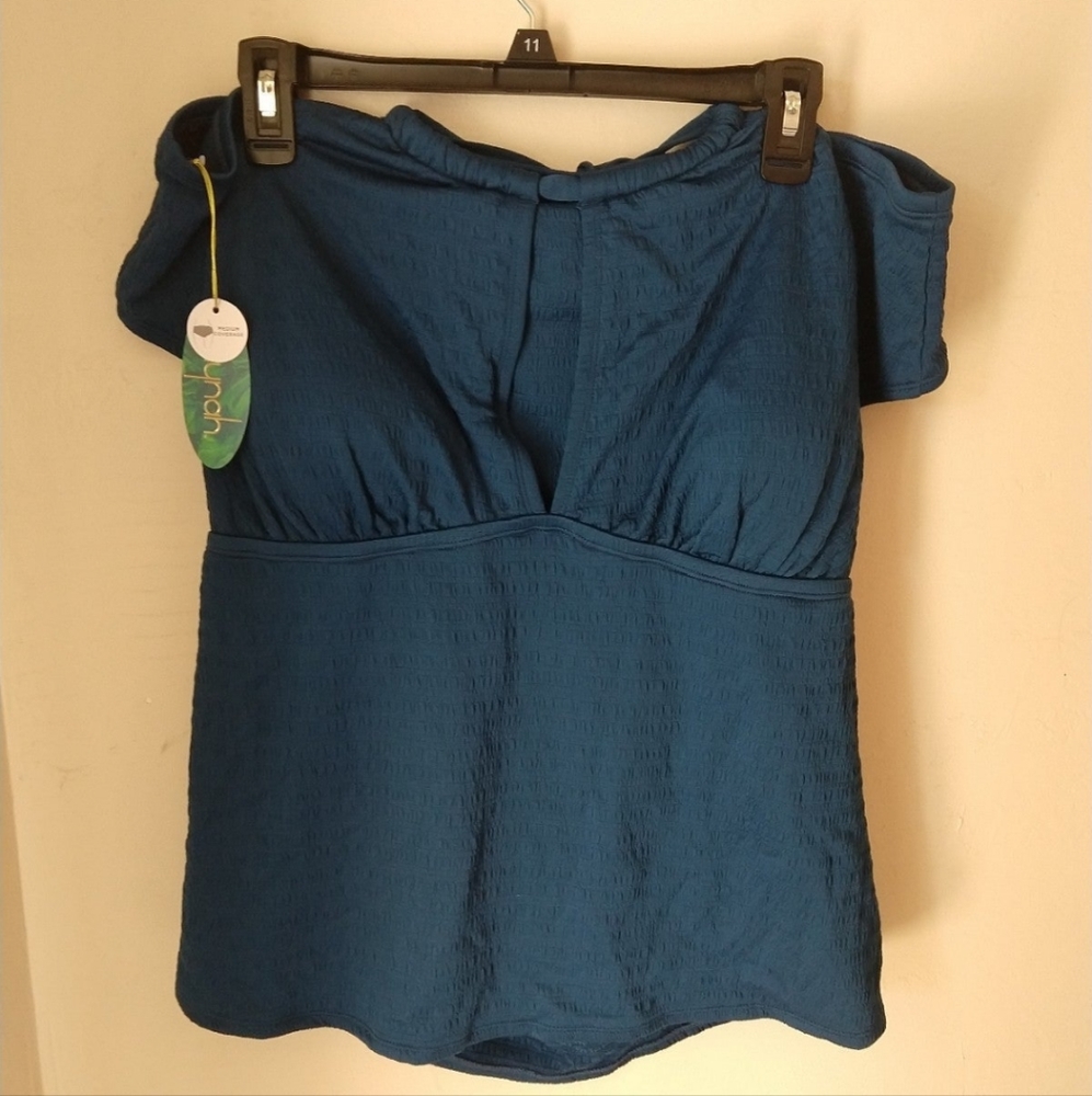 NWT Mynah dark blue-green tankini with hipster bottoms swim suit set size 22W